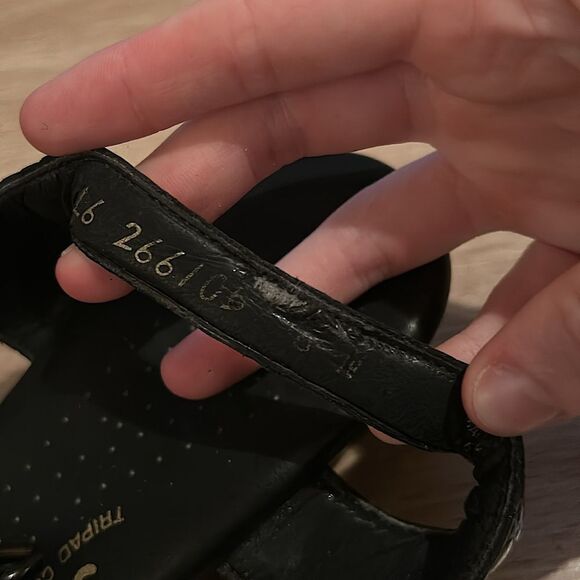 SAS Tripad Comfort USA Women’s Size L6 Glossy Black Leather Ankle Strap Sandals - Picture 6 of 15